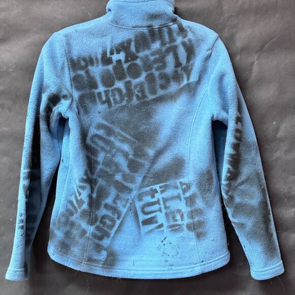 REI 'Synchilla Upcyled Grunge Size XS Extra Small Blue Punk Rock Pullover zip - Picture 4 of 7